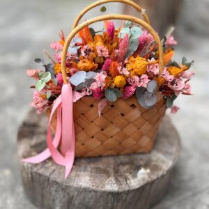 PASTELOWY OGRÓD kosz z suszonymi kwiatami